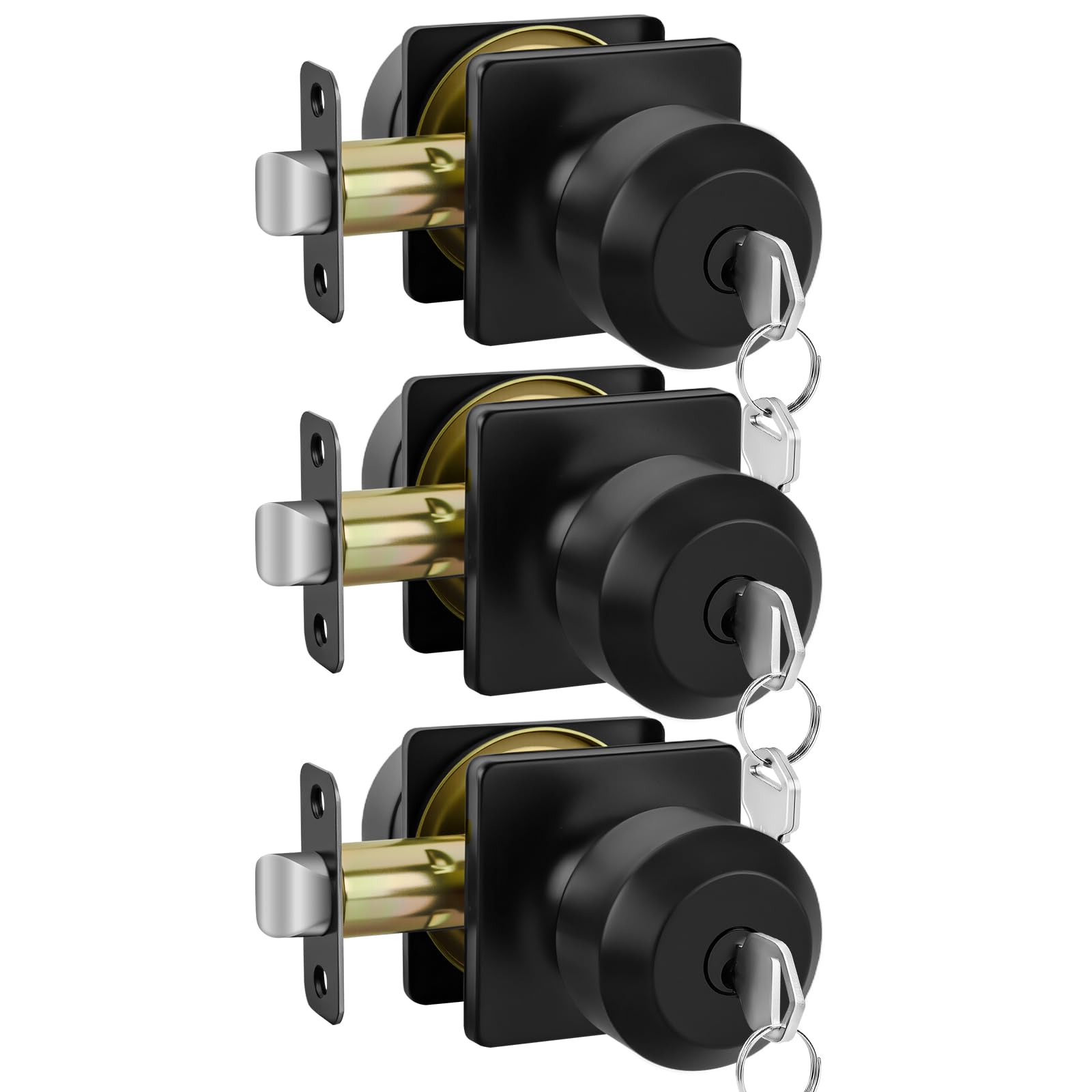 Haidms Matte Black Passage Door Knobs - 6 Pack -28