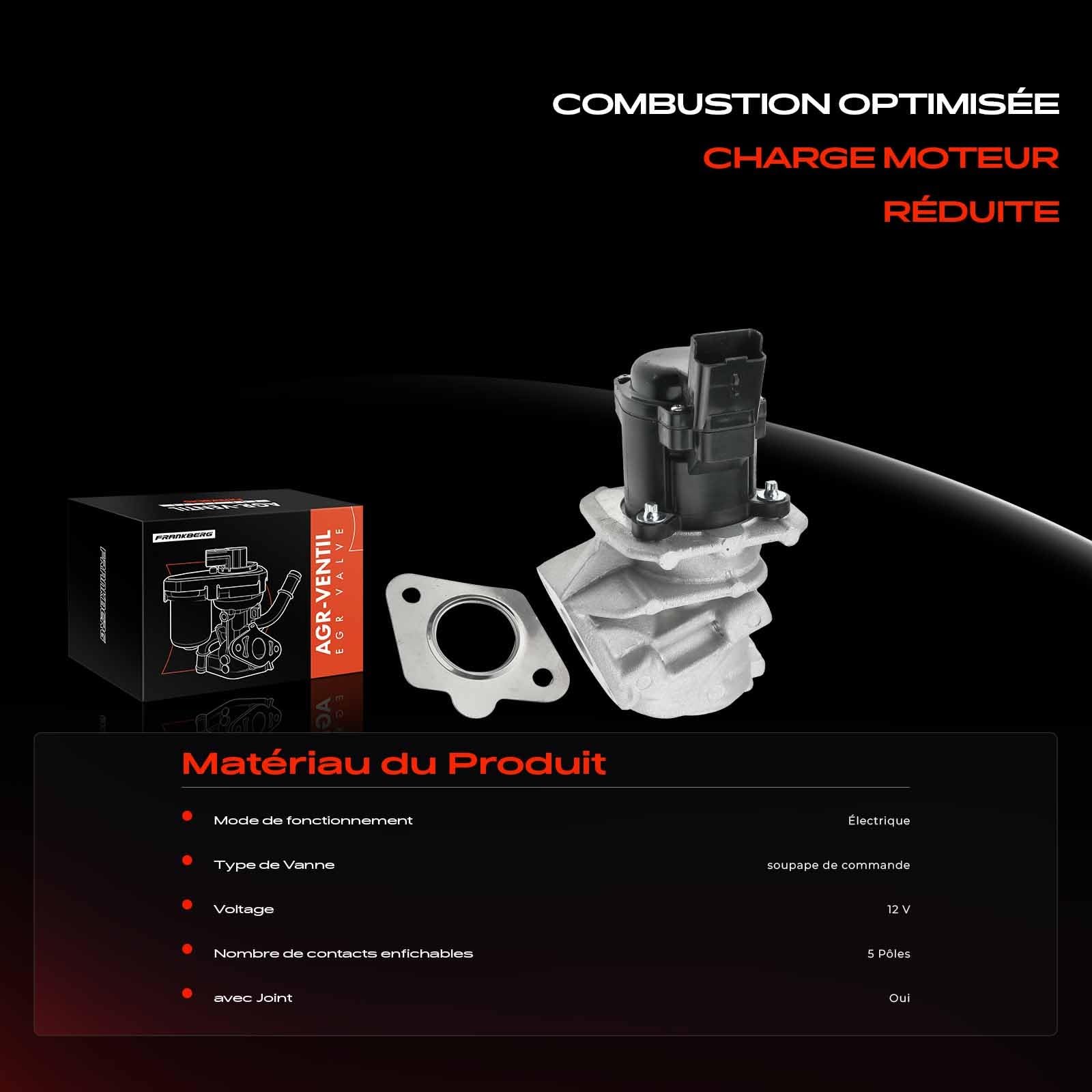Frankberg Vanne EGR de recirculation des gaz d'échappement 9672880080 | Compatible avec: C2 C3 C4 C5 Jumpy