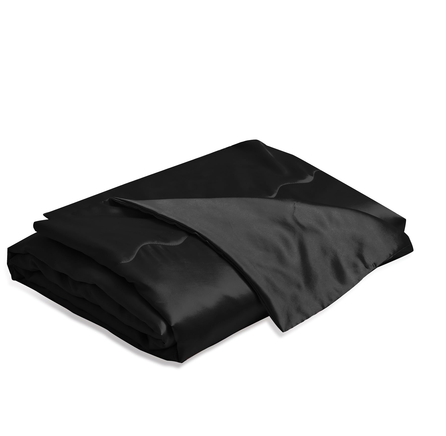 Satin Decke 150x200 Schwarz Sofadecke Kühlende Seidige Seide Sommerdecke Leicht Weich Luxus Glatt Glänzend Satin Tagesdecke Kuscheldecke für Bett Sofa Couch Schlafzimmer Büro Reisen