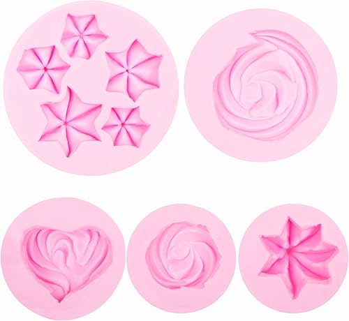 Miniatura 9 de Moldes de silicona para cupcakes en forma de crema, forma de corazón y estrella, para decoración de tartas para cumpleaños, fiesta temática, postre,