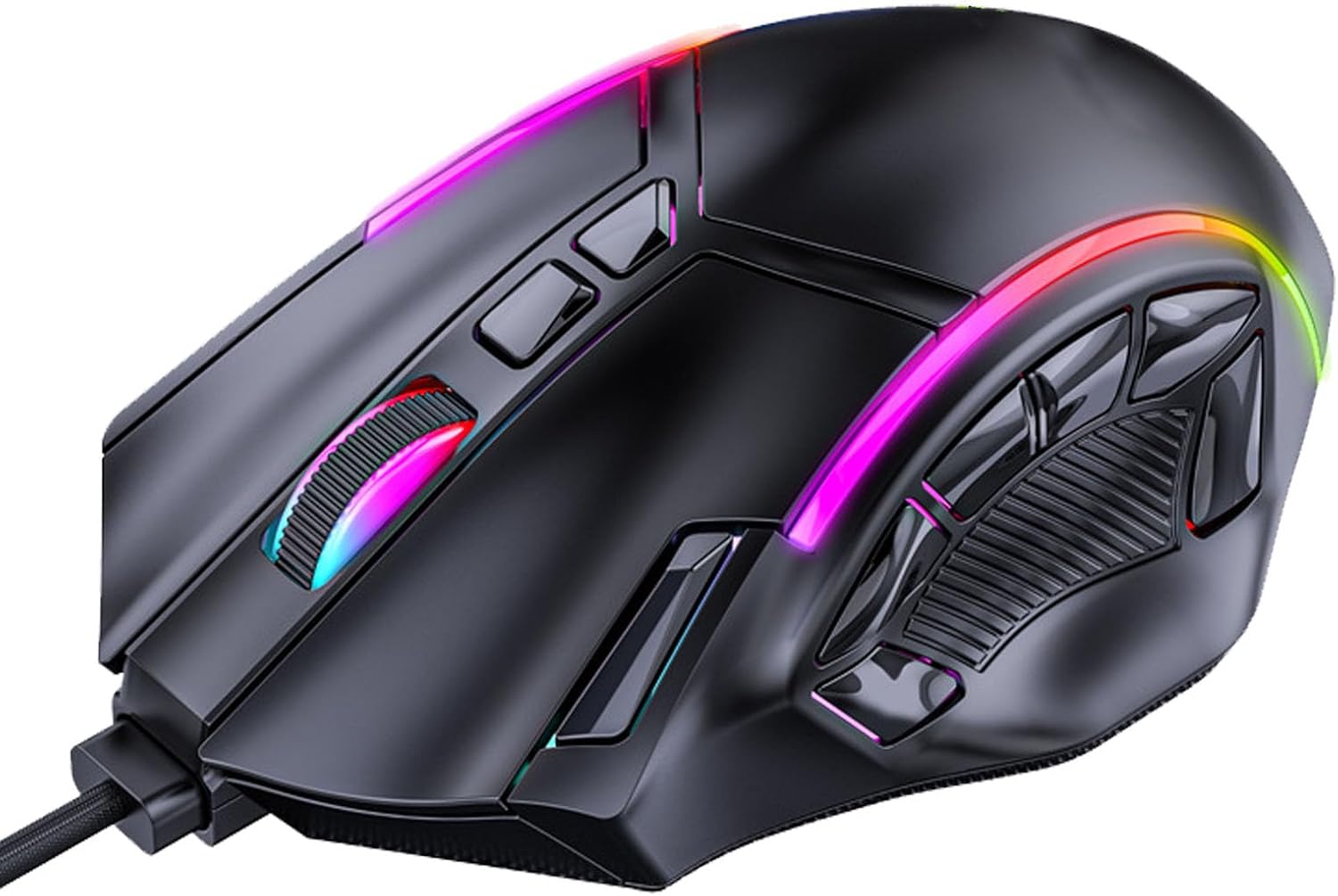 ciciglow Wired Gaming Mouse, X15 Wired USB Computer Mouse, 12800DPI RGB Backlight Corded Mouse for Computers Gaming Devices, 12 Programming Keys, Office and Home