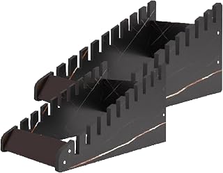 2 Pcs Tile Sample Rack, 10-tier Tile Sample Display Stand, Insertion Tiles Sample Holder for Exhibition Halls, Retail Stores (M)