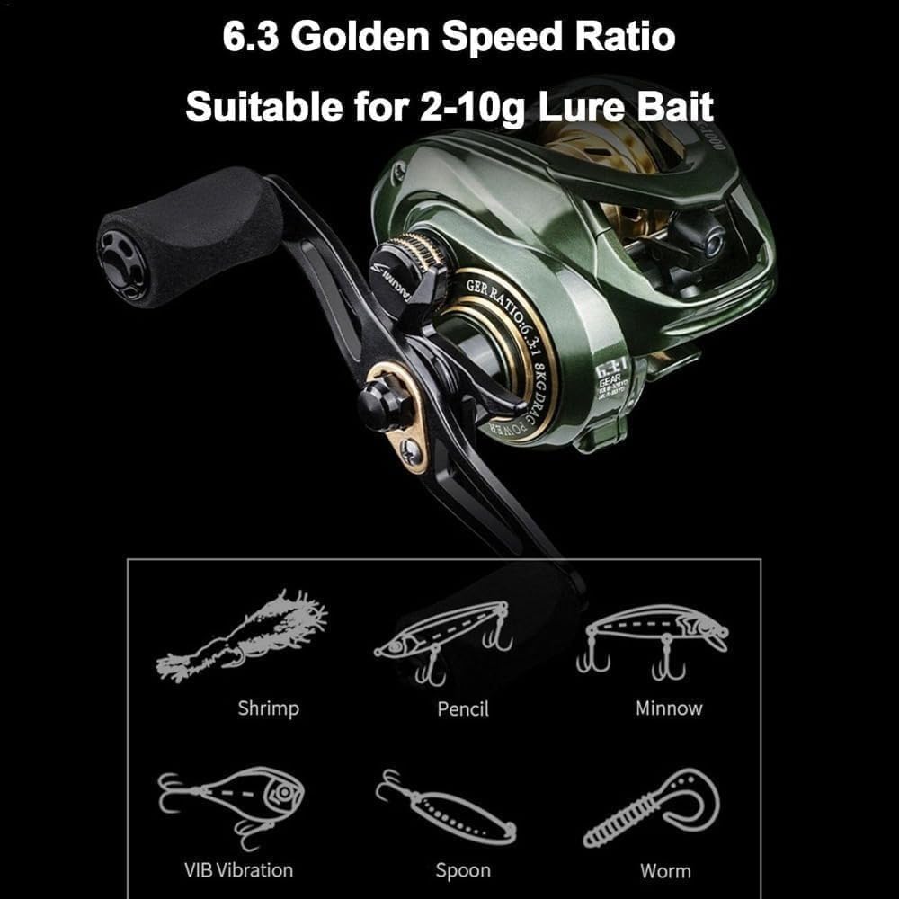 BLINGOODドラムキャスティングリールは、軽量設計、最高のドラグ力と回転数比、そして強力なN48マグネット10個を搭載しています