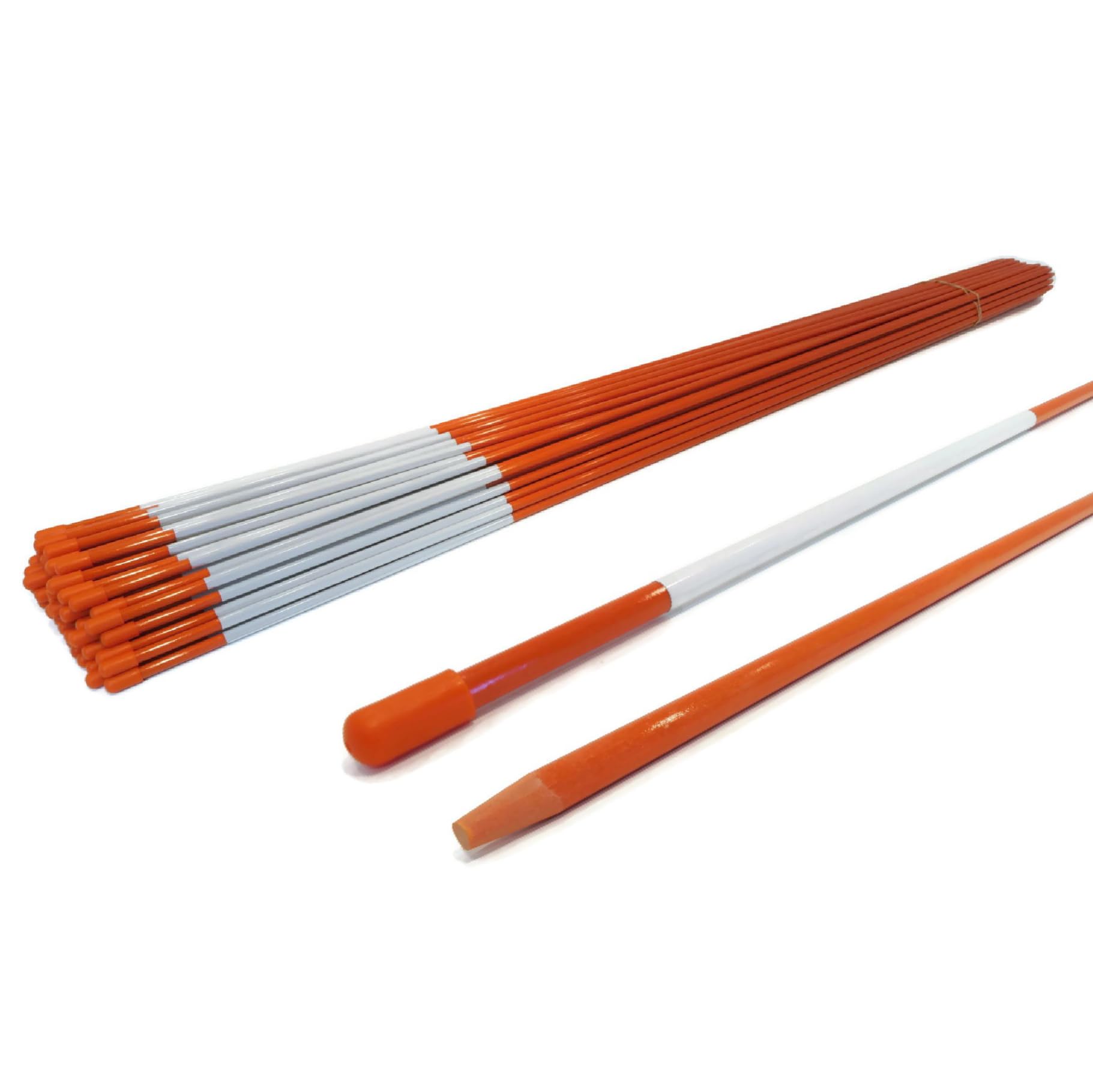 The ROP Shop | (Pack of 50) (1/4 Inch) Orange 48 Inch Reflective Driveway Markers, Snow Stakes Poles for Snow Plowing Driveways, Parking Lots, Walkways, Sidewalks