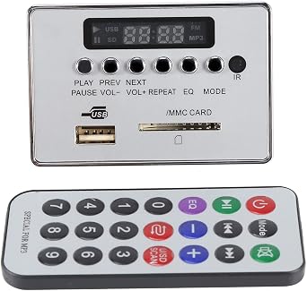 MP3 Decoder, DC12V Bluetooth MP3 Decoder Board Audio Module USB SD TF FM Radio Lossless WMA/WAV(12V Bluetooth Silver Edition)