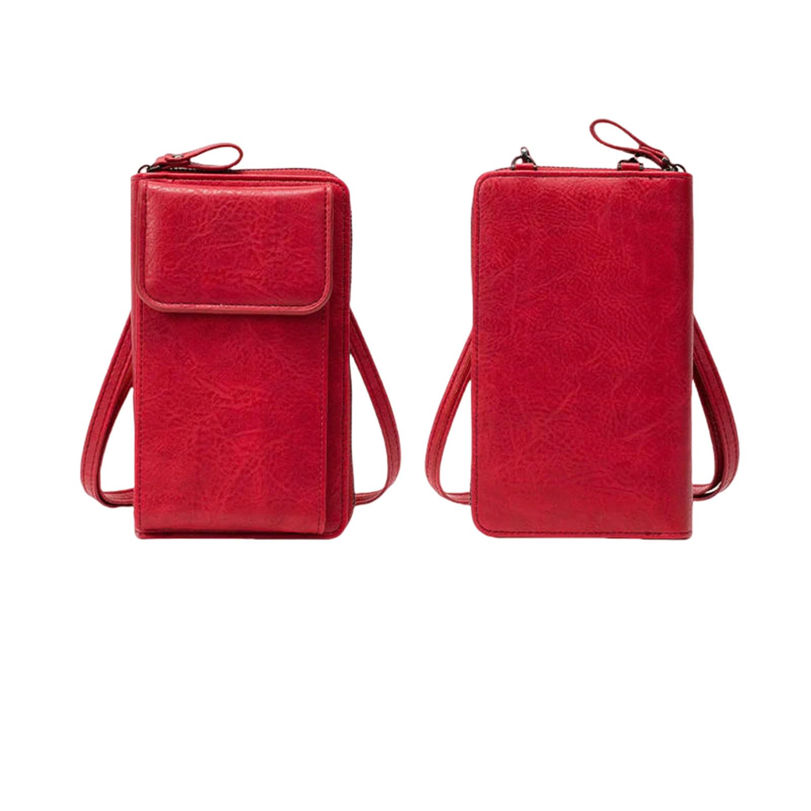 Sac à bandoulière rouge rétro pour téléphone portable et femme active