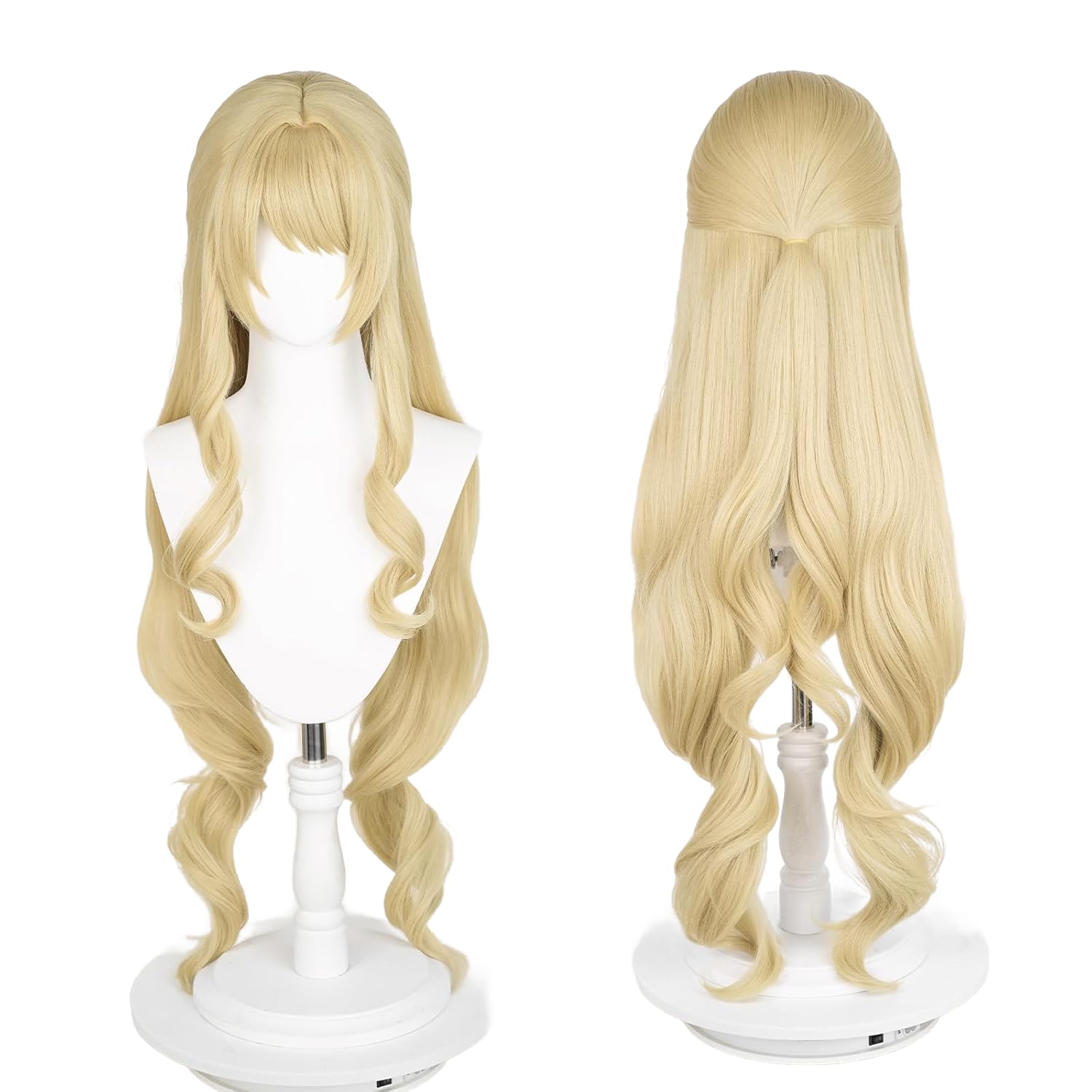 UTIEHD Genshin Impact Anime Cosplay Wig with Two Wig Caps for Halloween Party etc.(Navia Cosplay)
