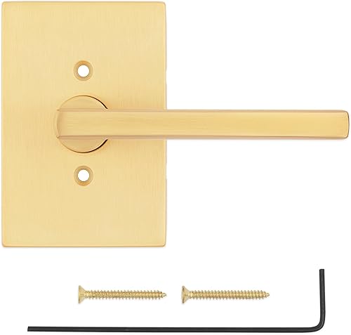Vista 121 de Kwikset Halifax - Manija interior de paso, palanca para puertas de clóset y pasillo, manija reversible sin seguro, en acabado negro mate, con Mate