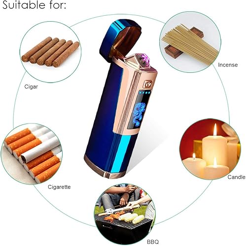 Miniatura 6 de Encendedor electrónico Kivors, de doble arco, recargable por USB, sin llama, con diseño de dragón chino