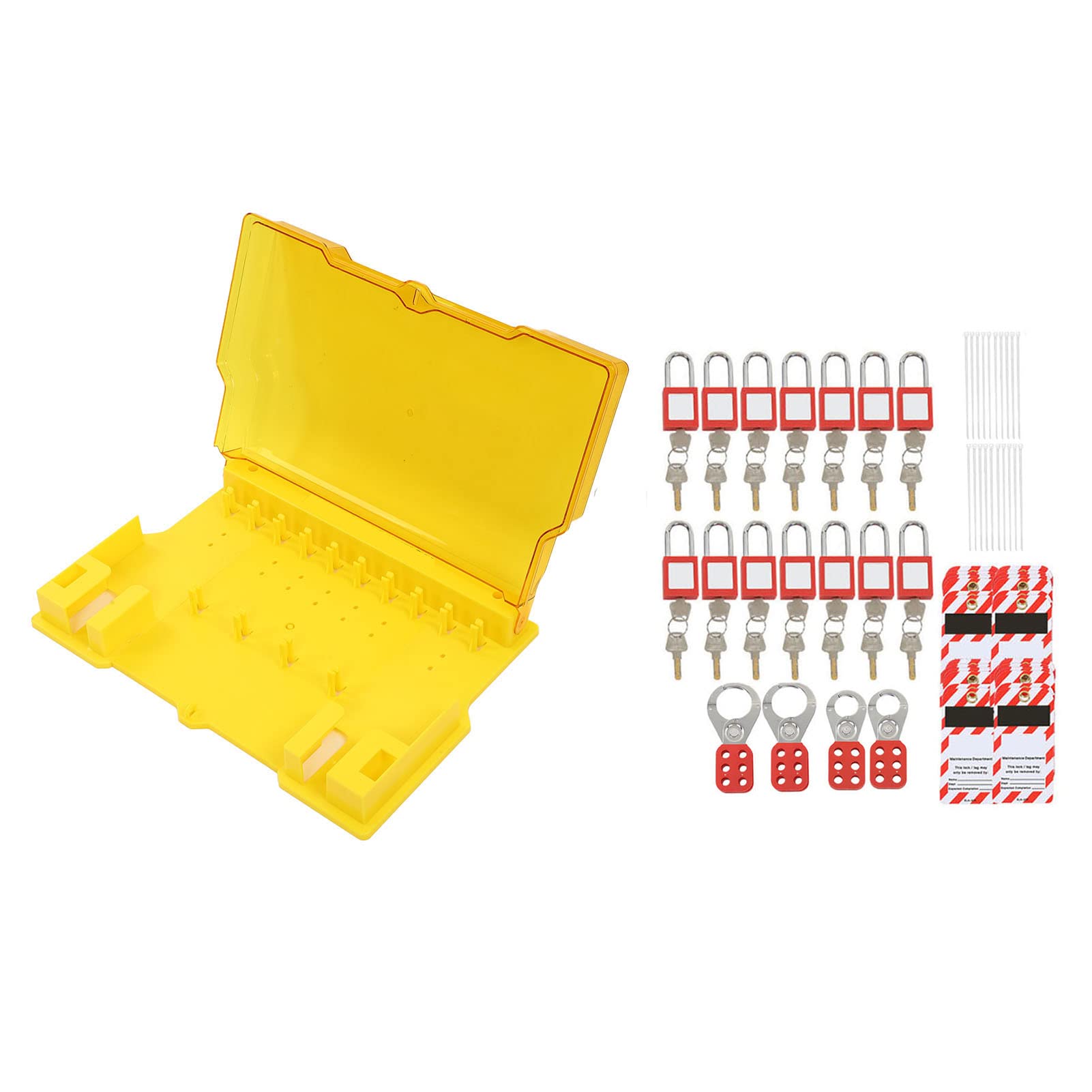 TOPINCN Kit Completo de Estación de Seguridad de Bloqueo y Etiquetado con Cerrojos para Uso Industrial, Tablero ABS Resistente de 22,24 X 15,75 Pulgadas