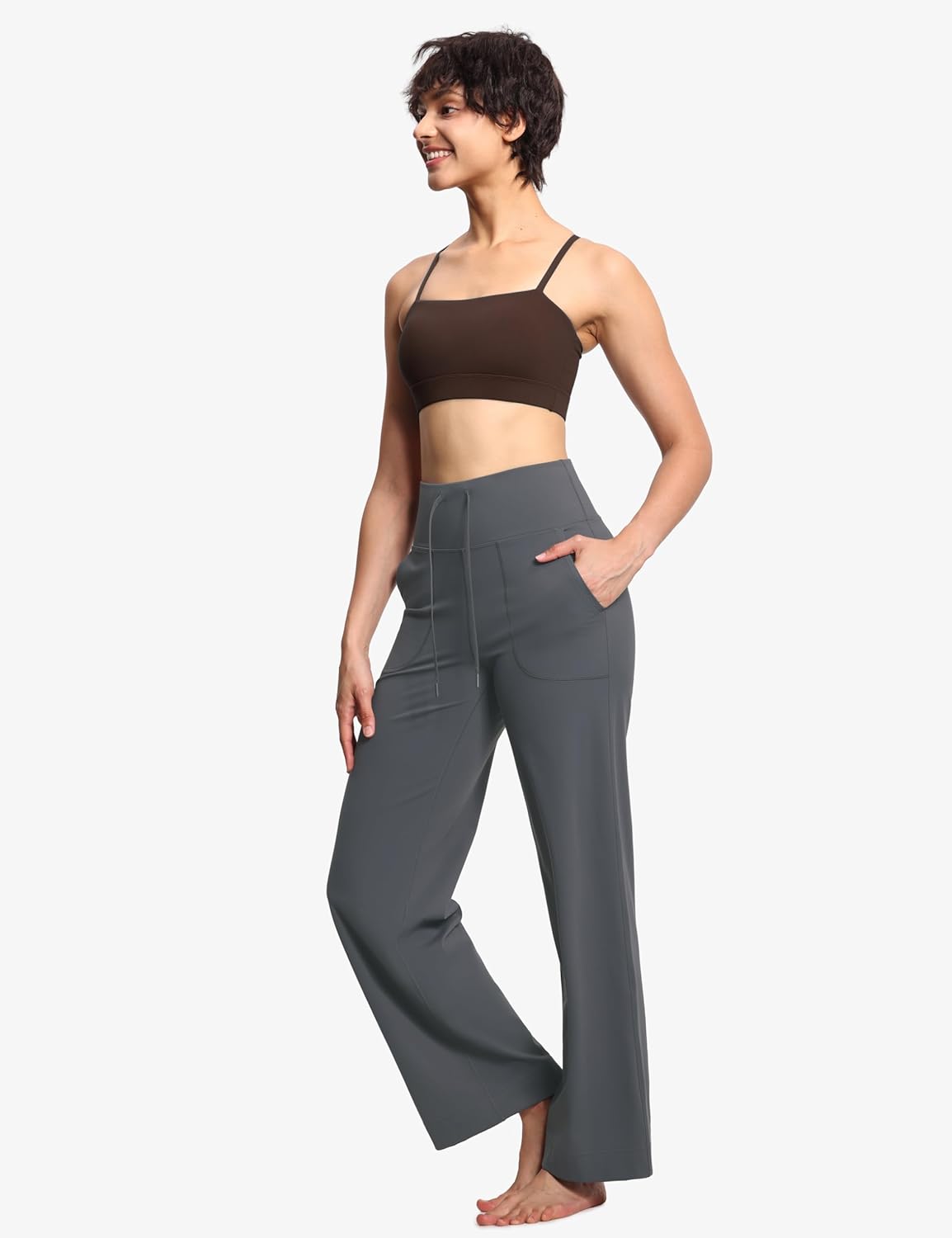 THE GYM PEOPLE Women's Adjustable Spaghetti Strap Sports Bras Wirefree Workout Tops with Removable Padded - Image 6