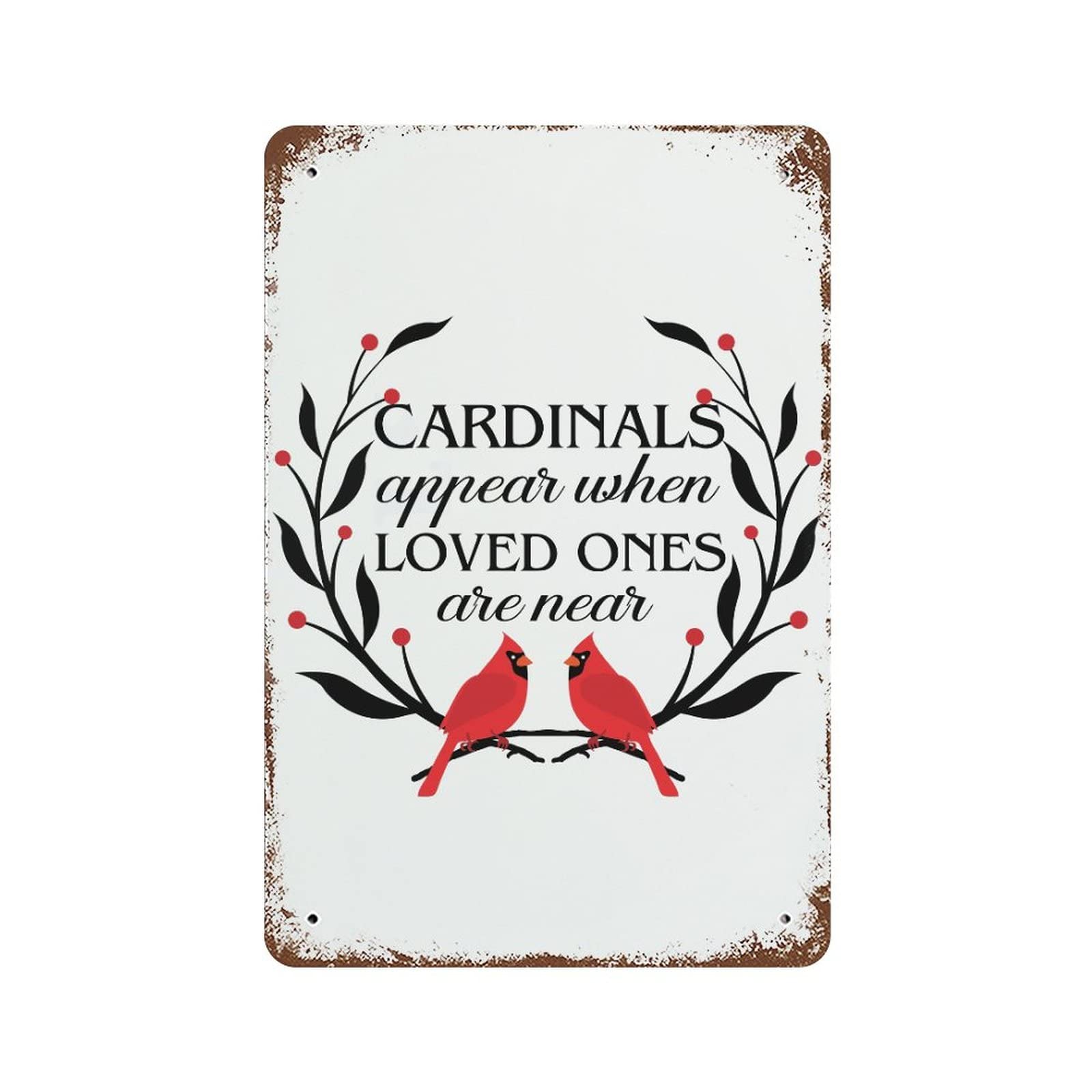Plaque en métal Cardinals idée cadeau de Noël pour embellir la maison familiale