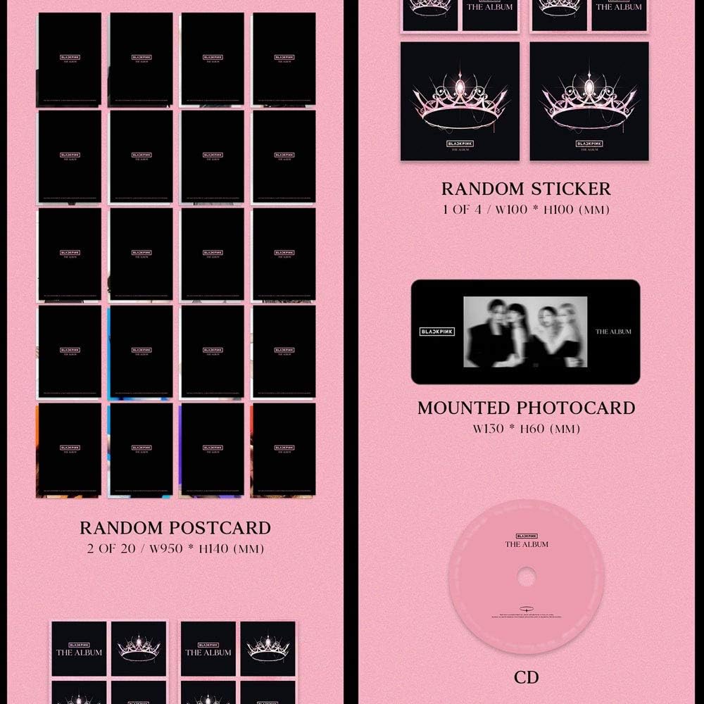 Blackpink 1st Full Album The Album Set (Version 1,2,3,4) (Incl. Blackpink Mobile Grip Holder, Blackpink Transparent Photocard Set)