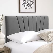 Luxury Sunrise Headboard Elegant design Divan Bed | Upholstered Padded Headboard for Divan Beds, Bedroom and Hotel Furniture (4ft 6in Double, Grey)