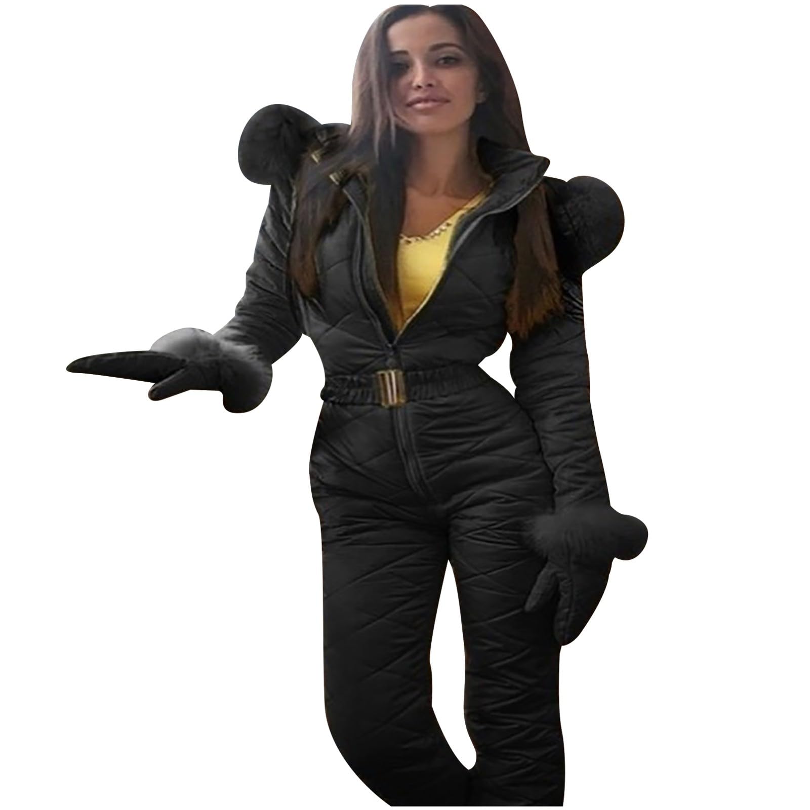Genérico Traje Nieve Mujer Pantalones De Esquí Impermeable Pantalones Nieve Baggy Pantalon Esqui Mujer Ajustable con Multibolsillos Ropa Ski Mujeres Resistentes Exterior Pantalón