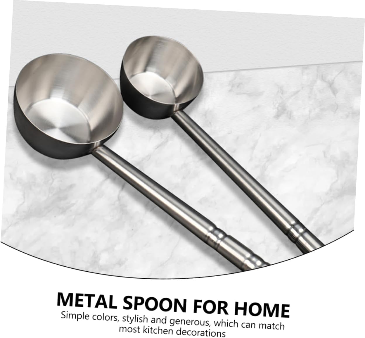 Stainless Steel Kitchen Water Spoon Long Handle Flat Bottom Water Ladle Multi Scoop for Home Restaurant Hotel Use