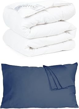 Twin Duvet Insert + Queen Crown Blue Pillowcase Set