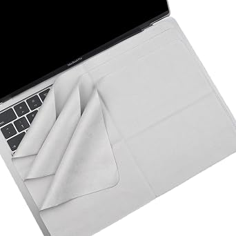 3-Pack Microfiber Cleaning Cloth with Liner - Screen & Keyboard Imprint Protection for MacBook 2018-2026 | Compatible with MacBook Neo 13", MacBook Air 13-13.6-Inch, MacBook Pro 13-14-Inch -Grey