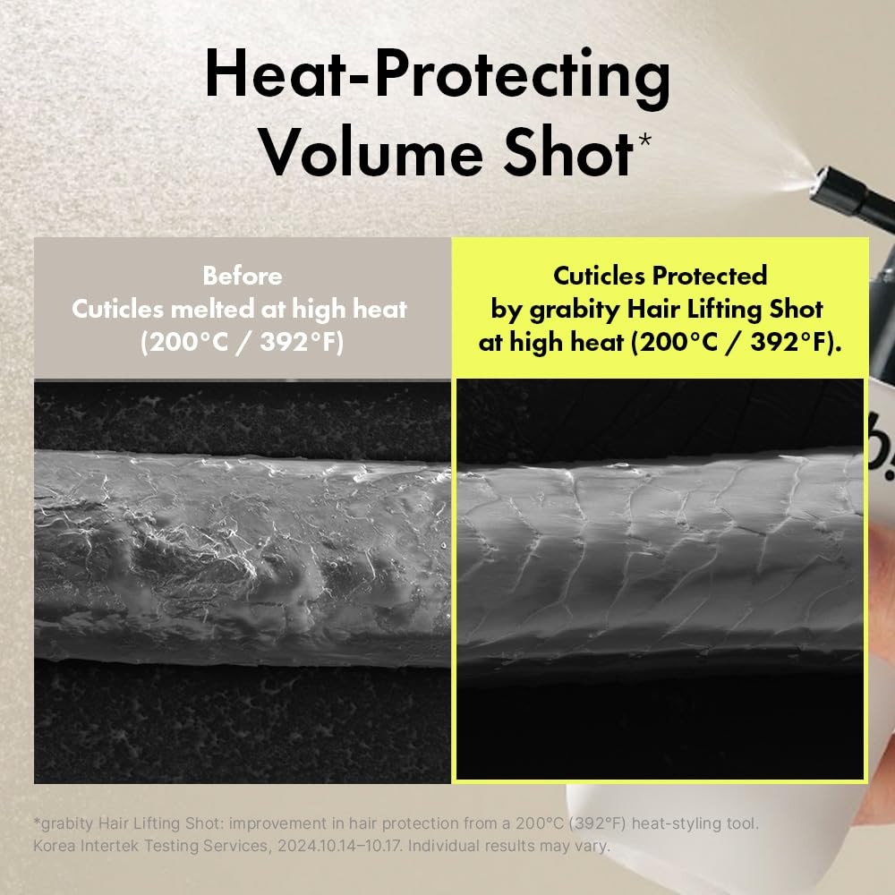 grabityg0.0 Hair Lifting Shot - Hair Thickening Spray, Vegan Root Lifter and Heat Protectant for Fine and Thinning Hair with Biotin and Salicylic Acid, Up to 48H Long-Lasting Volume, 5.07 fl.oz. - Image 6