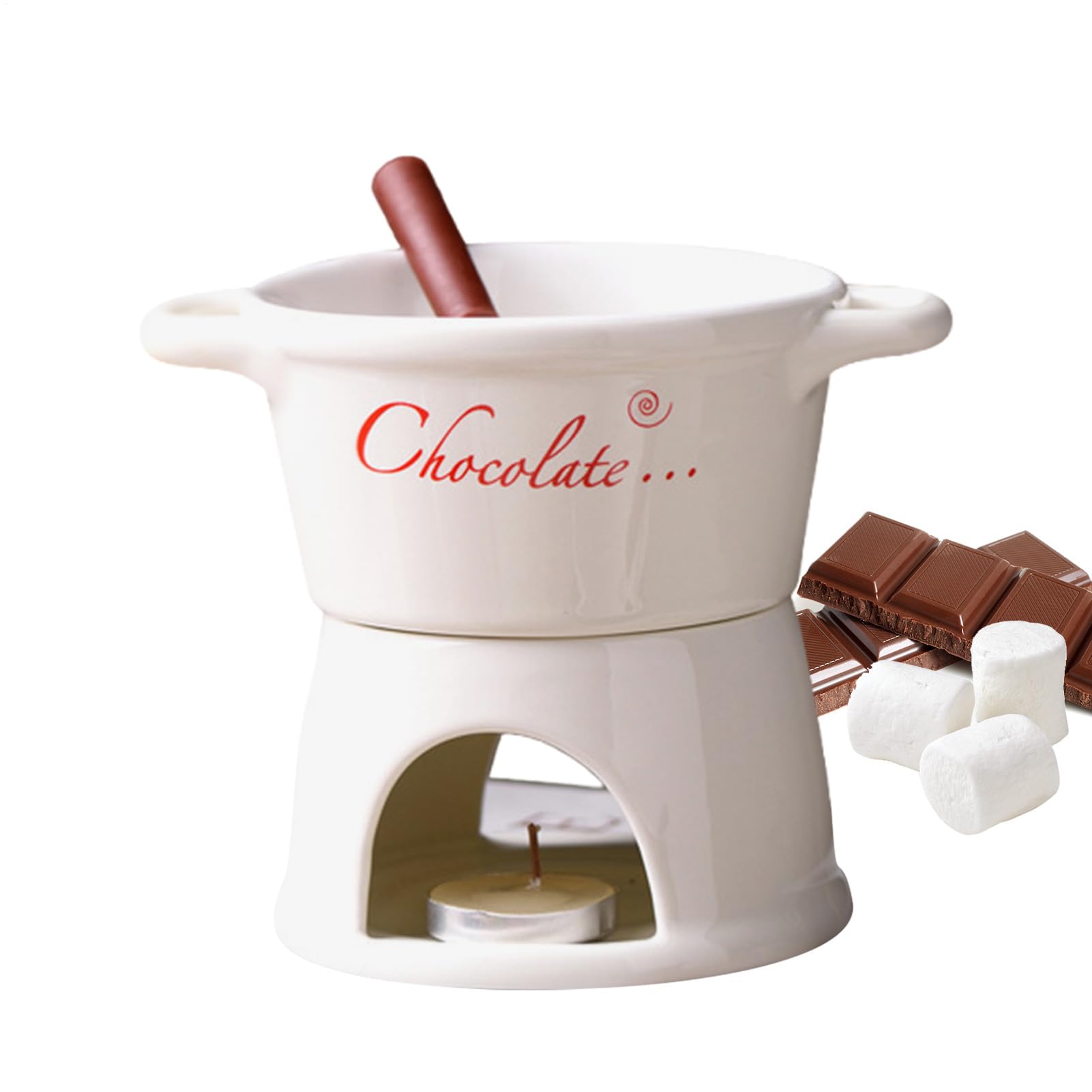 Tasse à fondre le chocolat et fromage artisanale avec sa fourchette incluse