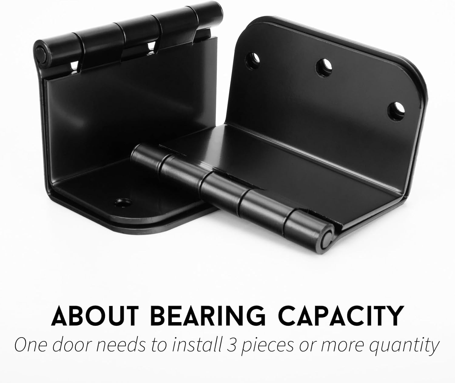 goldenwarm 6 Pack Black Swing Clear Expandable Door Hinges 3.5inch with 5/8 Inch Radius Corner, Full Mortise Matte Black Offset Door Hinges