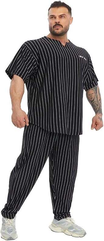 Men's Oversize Fashion T-Shirts, Embroidery Design Workout and Lifestyle Basic, Short Sleeve T-Shirt