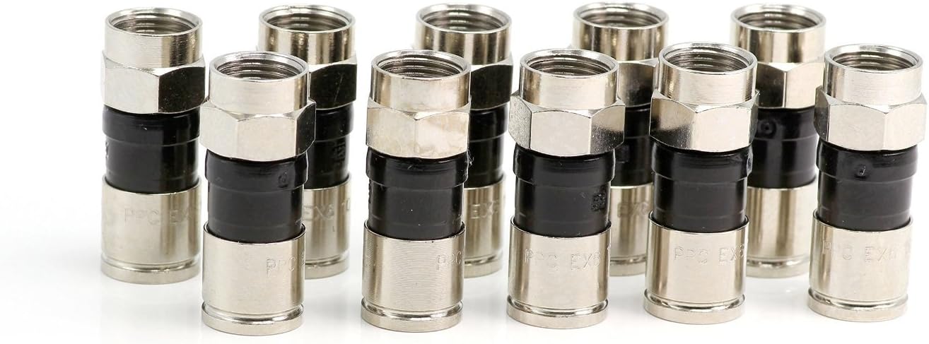 PPC Belden EX6PLUS RG6 and Single, Dual, Tri Shield Indoor/Outdoor Compression Connector for DIRECTV, Comcast, Cable, Dish Network, Fios