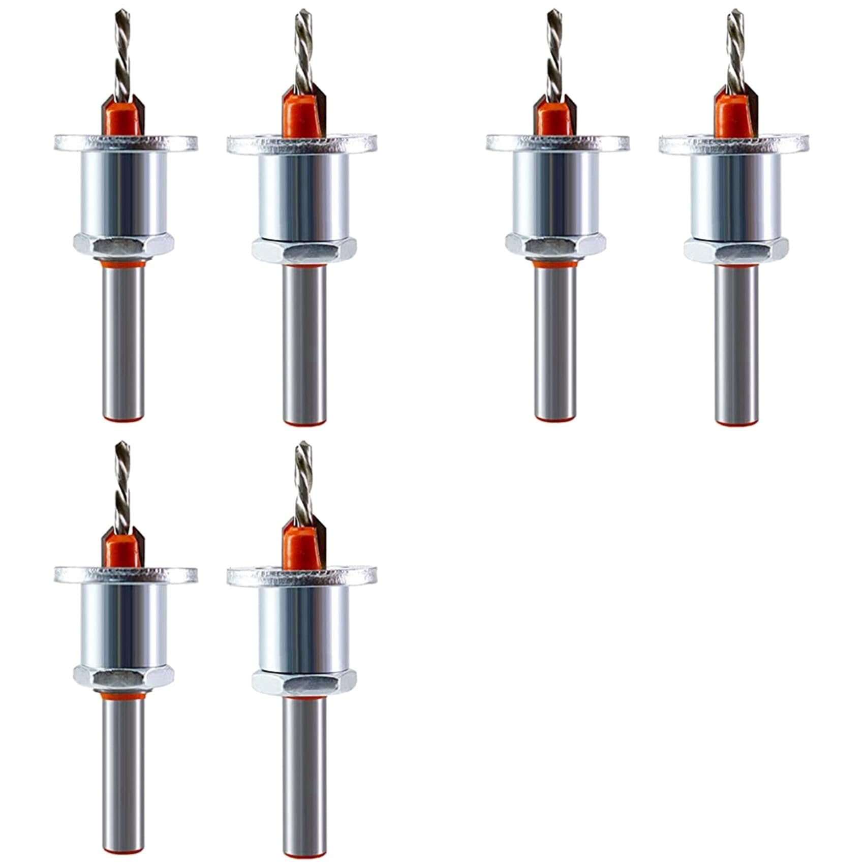 Jnchdghwa As Shown 6 Pack 8Mm Metal Countersink With Depth Stop, Metal Drilling Wood Drill Bits For Woodworking, Plastic, Drilling