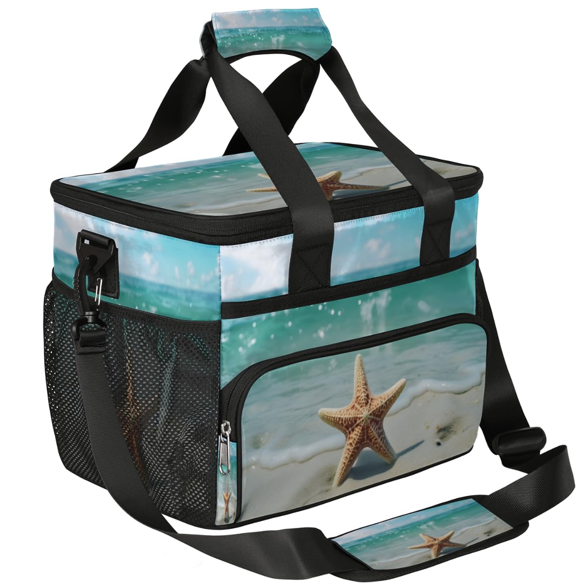 Starfish Insulated Picnic Backpack Lunch Box for Women Men Picnic Basket Tote Lunch Bag Picnic Bag Portable Lunch Bags for Picnic, Beach, Work, Trip,Office, Camp Starfish Beach