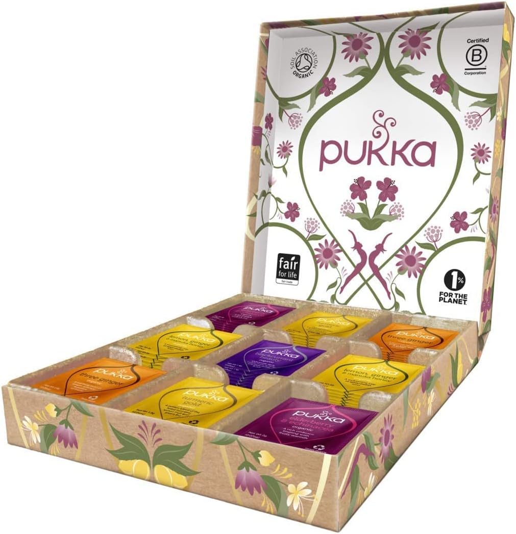 Pukka Support Selection Box, Scatola di Tisane Biologiche Assortite, Idea Regalo di Compleanno, 45 Bustine