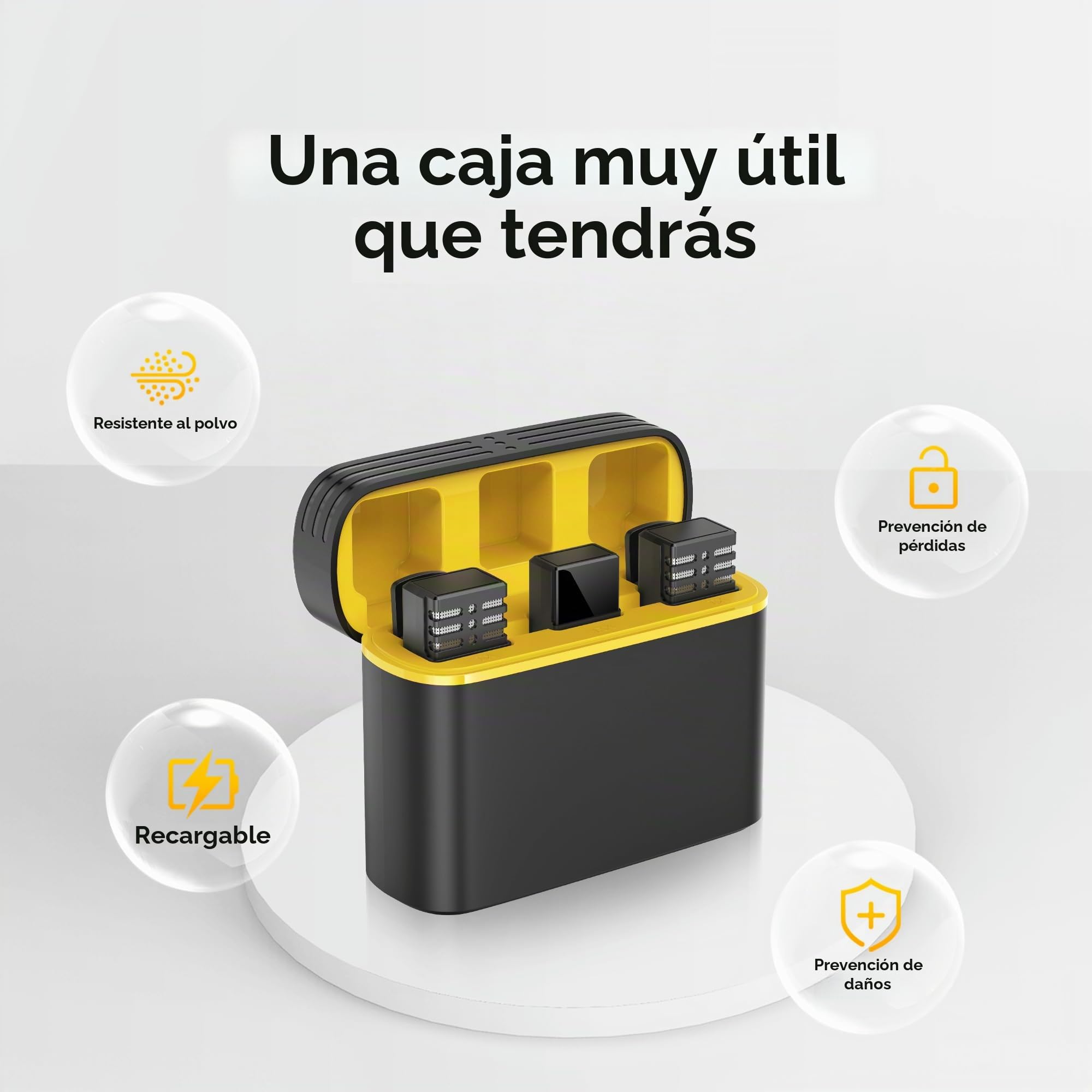 Microfono Inalambrico para iPhone, Micrófono Lavalier Inalámbrico Bluetooth Plug-Play para Grabación de Video, Portátil, Podcast, Vlog, Youtube/TikTok (iOS&USB-C/2 Mic M1)