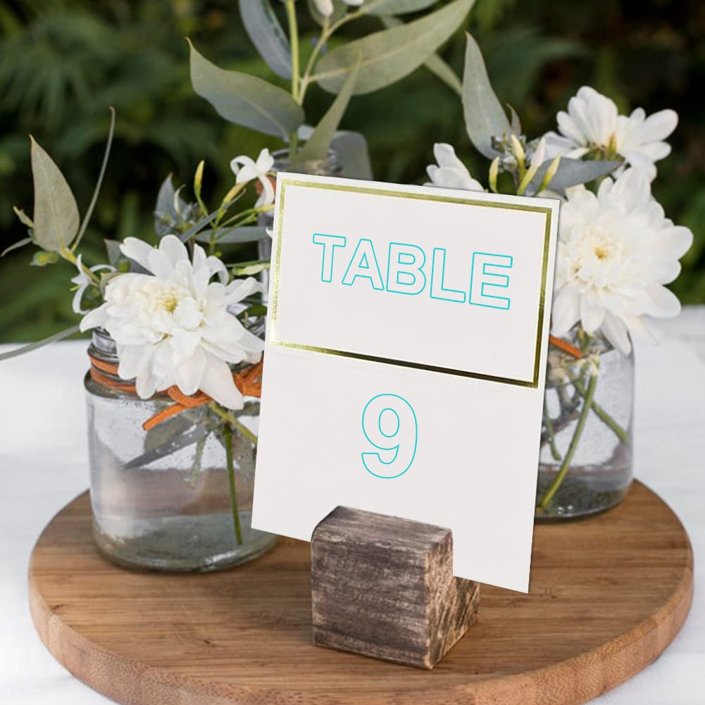 Segnaposto Eleganti Per Matrimoni E Eventi - 20 Carte Con Cornice Oro 10.2x8.4cm - Per Tavola Battesimo Comunione Compleanno - Foto 7