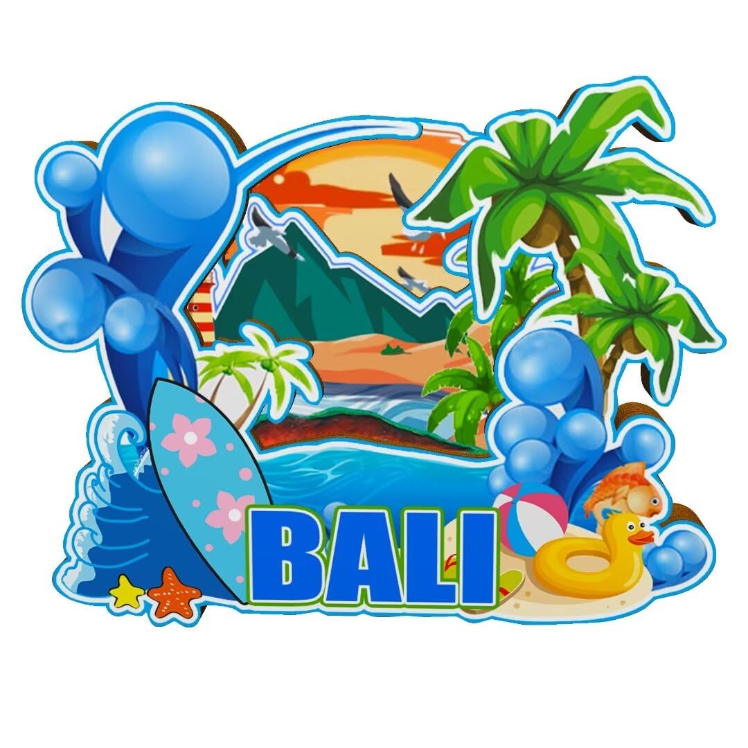 Bali Indonesia Magnet Fridge Magnet Wooden 3D Landmarks Travel Collectible Souvenirs Decoration Handmade -4787