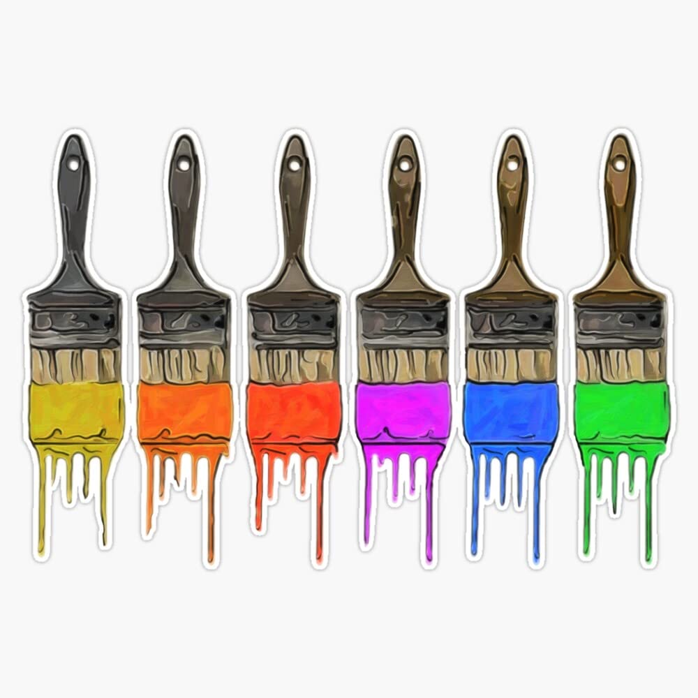 Painted Brushes Bumper Sticker Vinyl Decal 5"