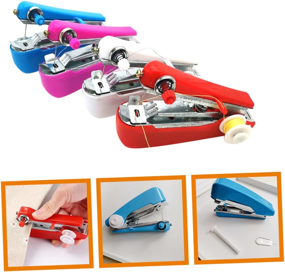 Housoutil 4pcs Handheld Sewing Machines Portable Mini Sewing Tools for Quick Repairs Durable Construction for DIY Crafts Mending Lightweight Easy to Use