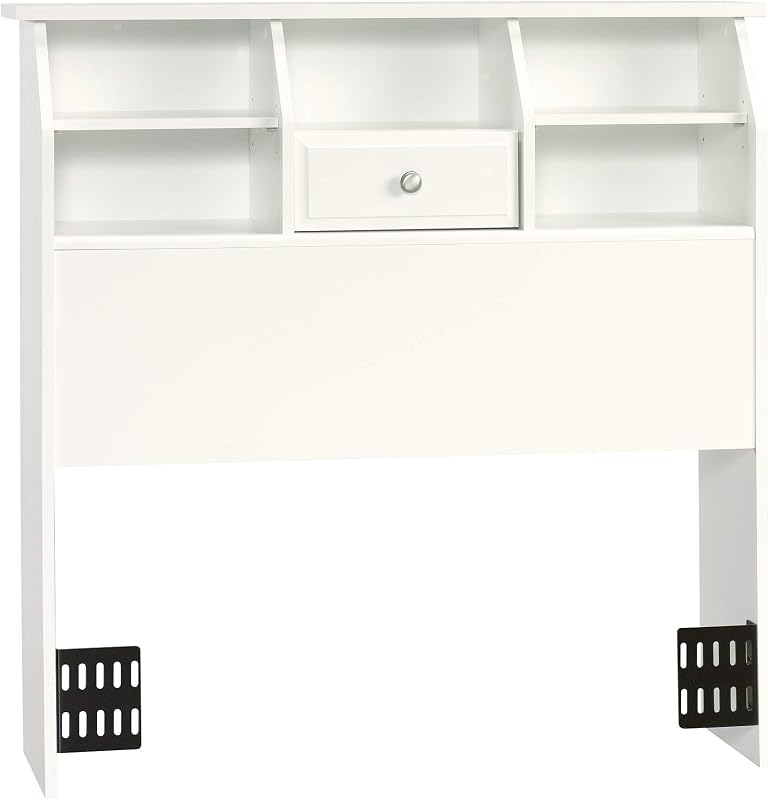Cabecero de librería Shoal Creek, doble, acabado blanco suave