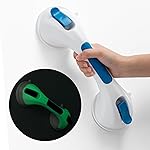 TAILI Shower Grab Bar Glow in The Dark, 12.2 in Grab Bars for Bathtubs and Showers, Bath Handles Bath Rails for Seniors and Elderly,Bathroom Safety Grip Removable No Drilling Waterproof Blue