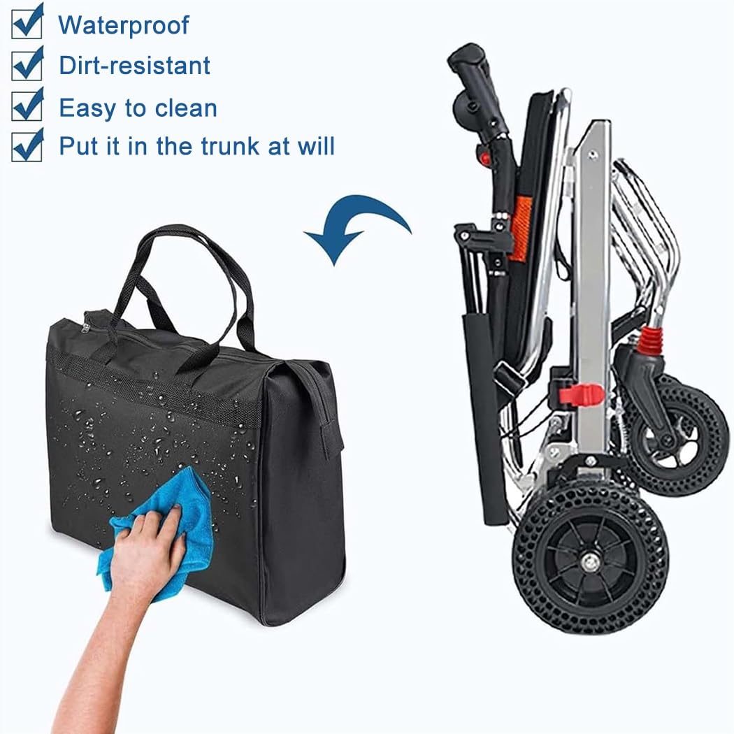Sillas De Ruedas Plegables Ligeras, Multiusos Portátiles Sillas Ruedas, Silla con Ruedas con Freno De Mano, Reposapiés Y Apoyabrazos