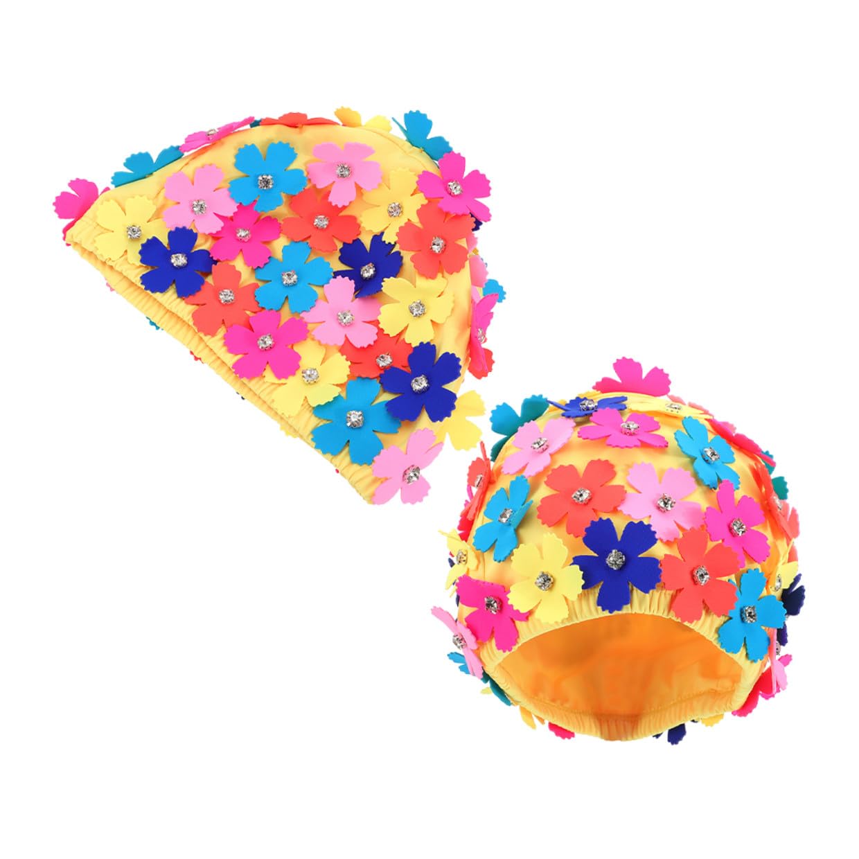 Gorro de Baño Pétalos de Flores, 2 Piezas, Nailon, Mujer