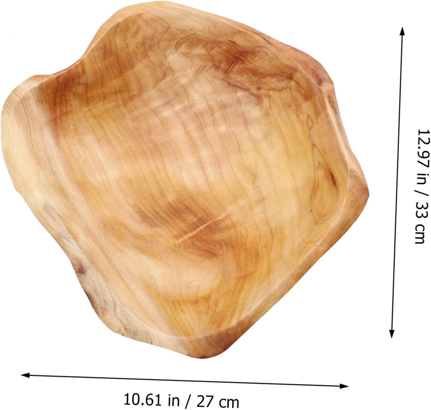 Luxshiny Multipurpose Solid Wood Fruit Bowl Random Shape Rustic Storage Tray for Kitchen Counter Party Restaurant Wedding Home Decor and Food Display