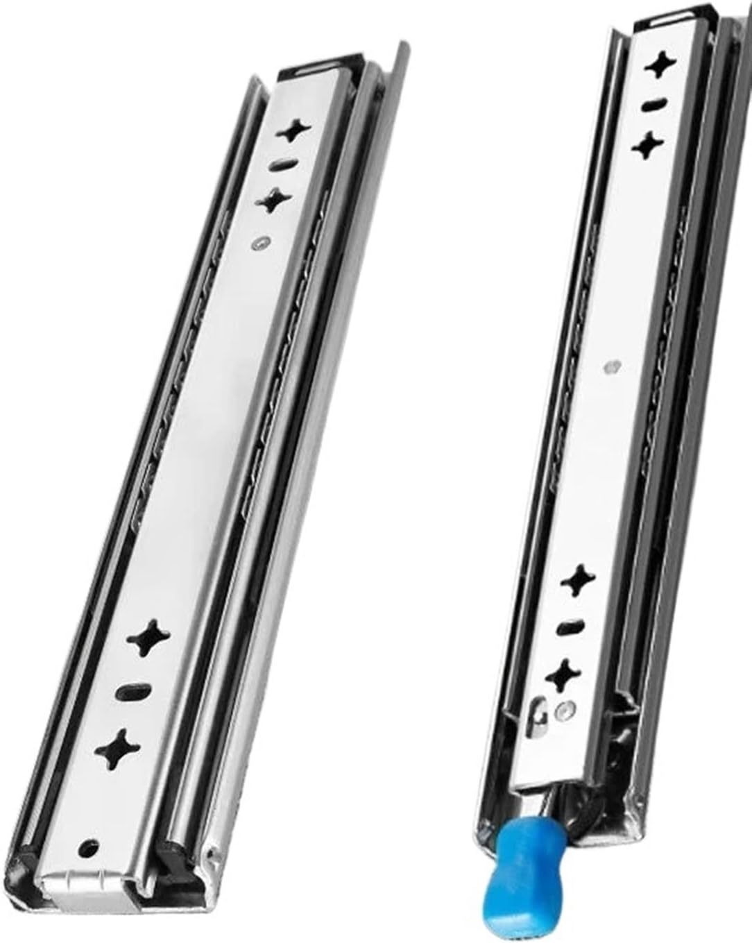 Heavy Duty Drawer Slides 25-135CM Stainless Steel Drawer Heavyduty Slide with Lock 2-Fold Cabinet Furniture Hardware(110CM)