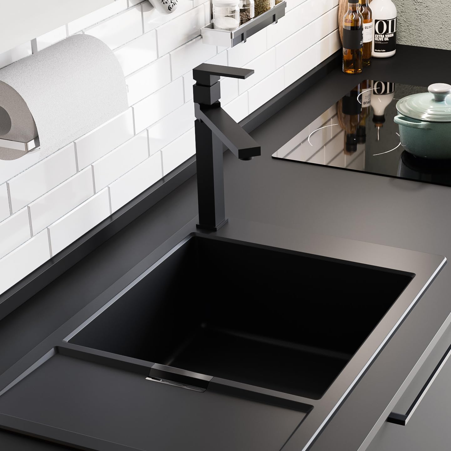 Schock SXFRAM84 Kitchen Mixer, Pure Black, Nero Puro - Image 3