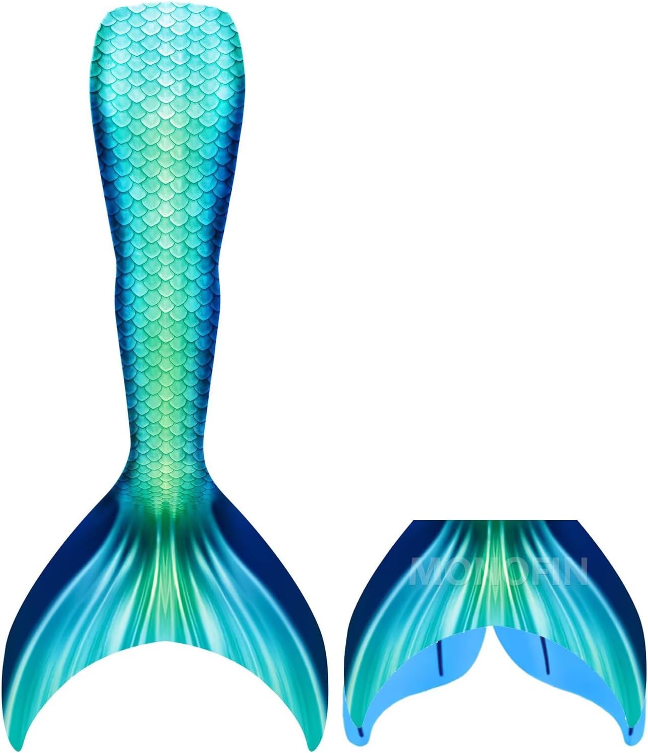 DNFUN Mermaid Tail with Monofin for Adult