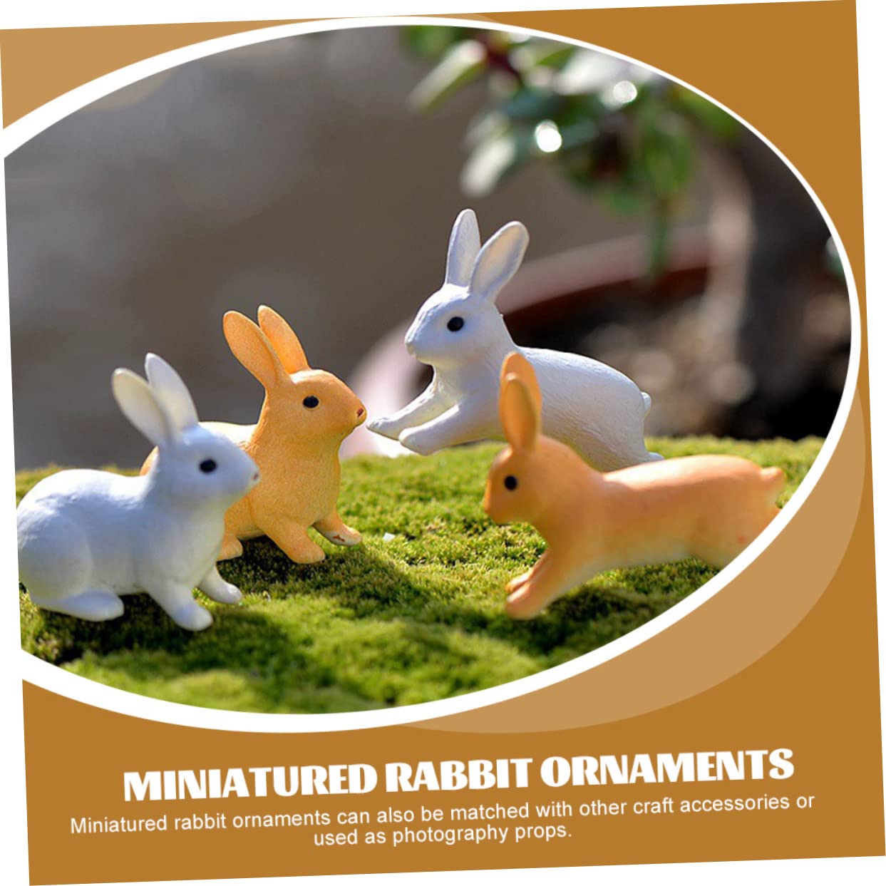 Amazon.co.jp: Parliky 4個樹脂製ウサギの置物 ガーデンオーナメント