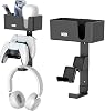 KDD 4-in-1 Controller Stand Wall Mount Controller Storage Anti-slip Fall Prevention Controller Stand Removable Game Controller Storage Rack Load Capacity 4.5kg Controller Stand Metal Desk Storage