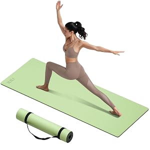 ILILI Yoga Mat 10mm Extra Thick and 193cm Extra Long 76x28 0 4 Inch Double Color Non-Slip TPE