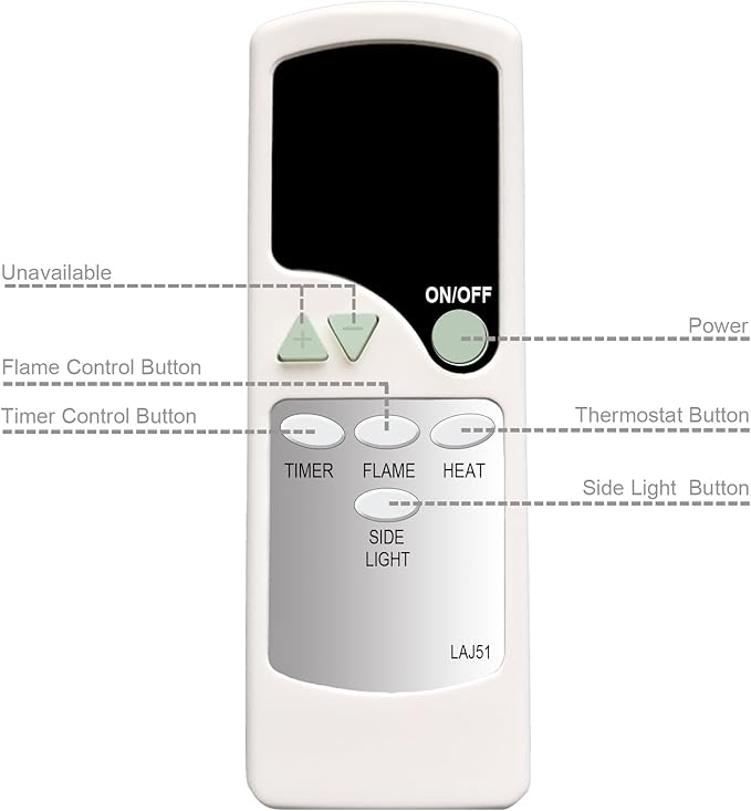Control Remoto de Repuesto para Chimenea Eléctrica Muskoka miniatura 3