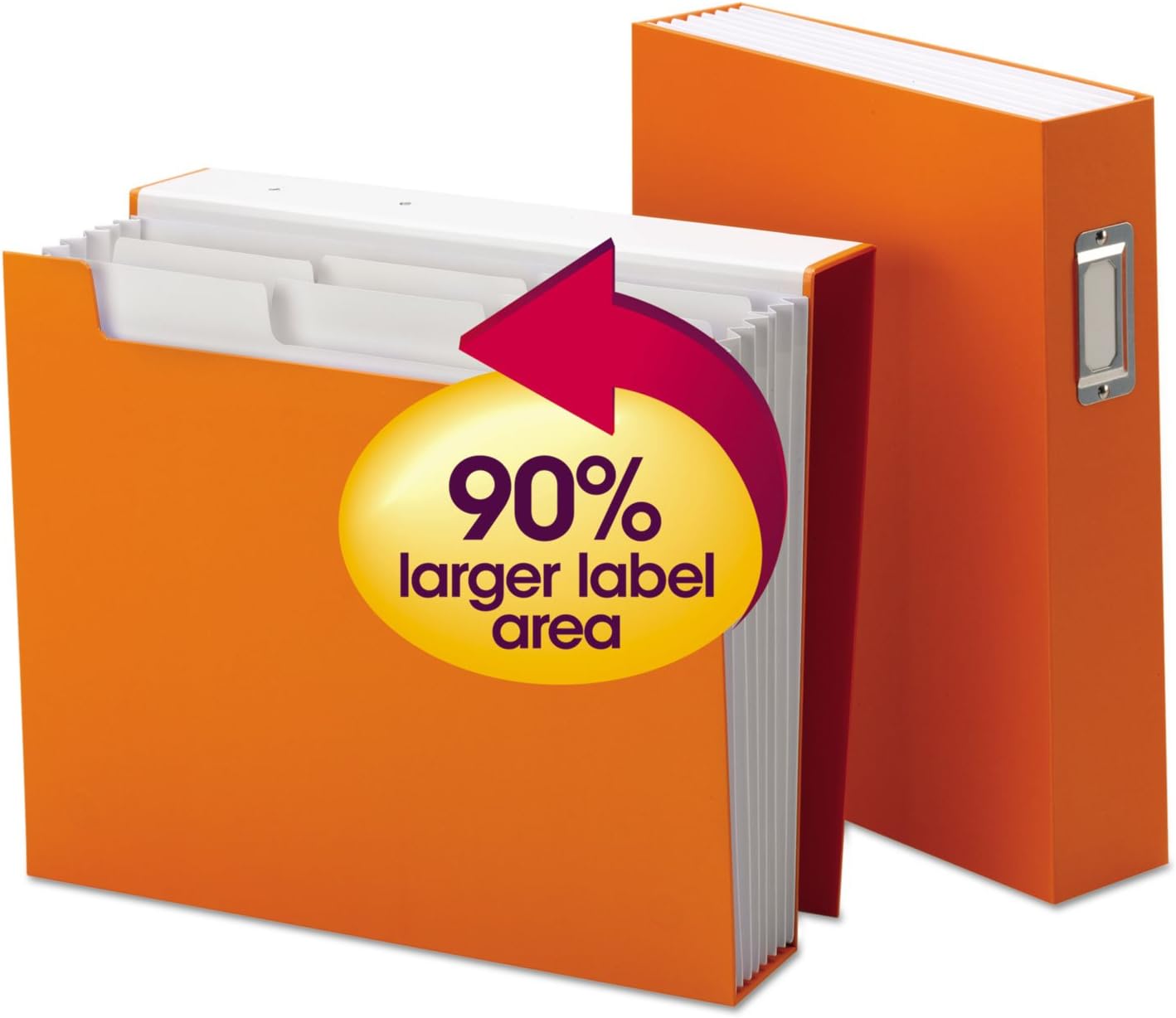 SMEAD SuperTab Bookshelf Organizer, 6 pockets, Letter Size, Orange (70868)