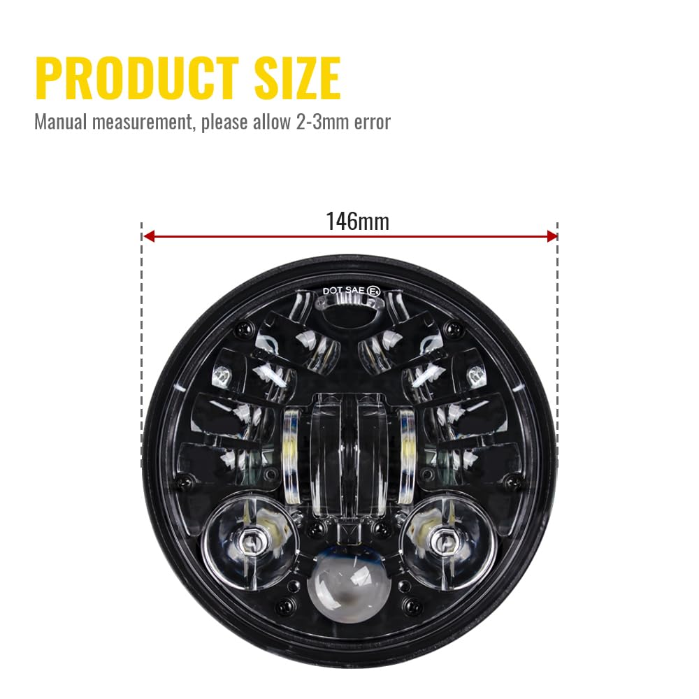 Moto Faro Anteriore Moto 1pc 5-3/4 faro LED da 5.75 pollici per Davidson Dyna per Street Bob per Night Rod Train per Softail per Deuce