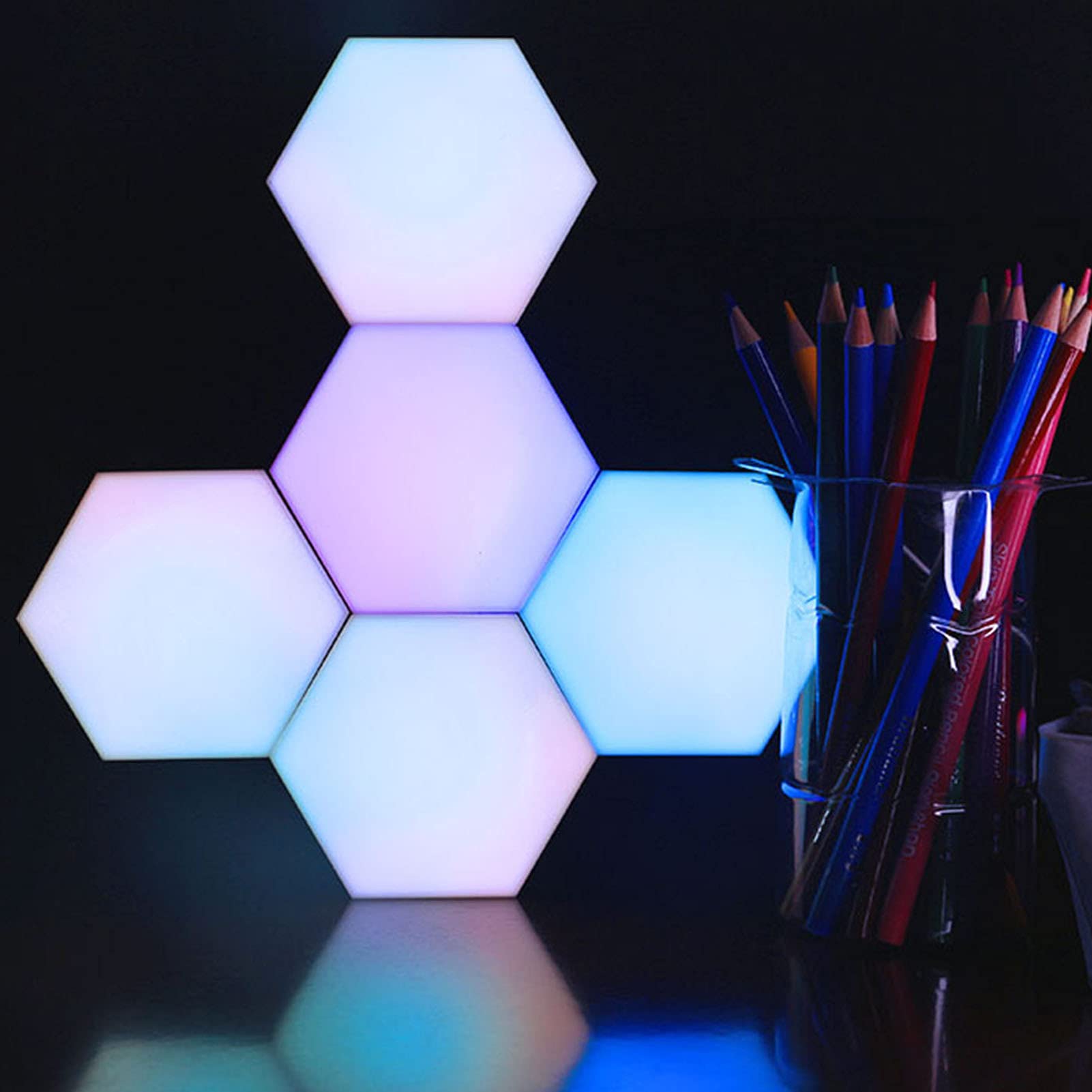 Amazon.co.jp : リモコン付きインテリジェント六角形LEDライト タッチ